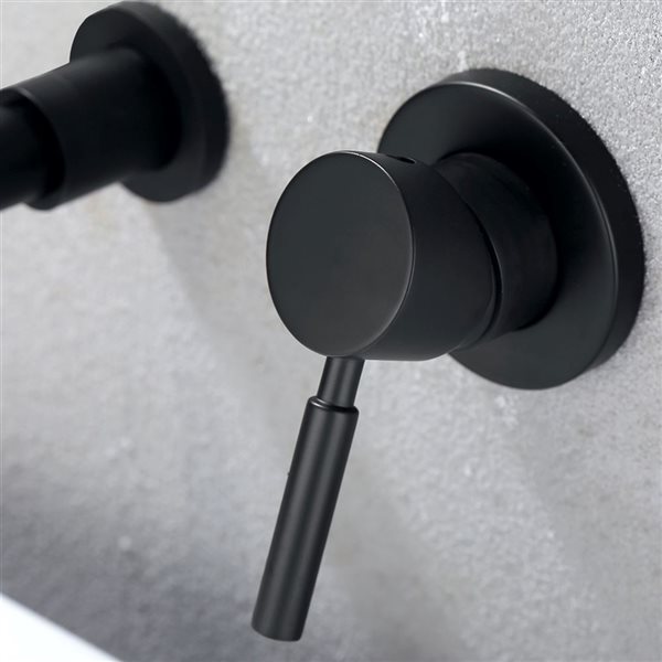 WELLFOR Matte Black Wall-Mounted Bathroom Sink Faucet with Single Handle