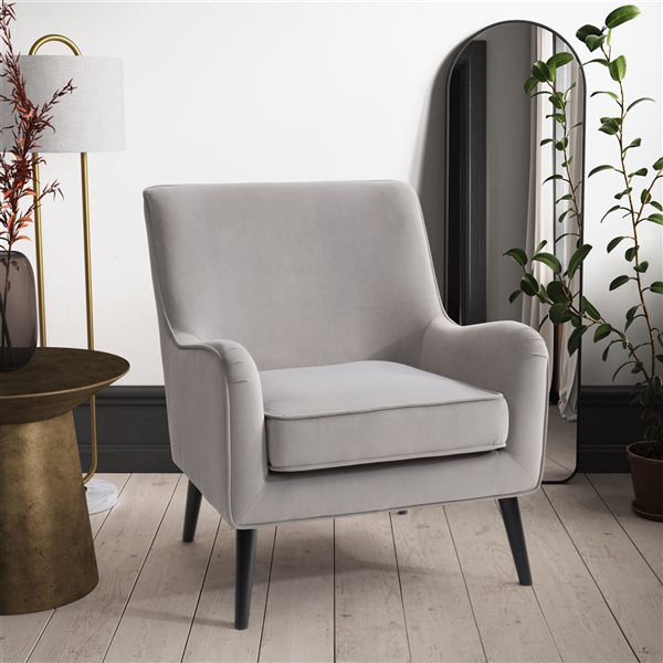 Corliving Elewood Modern Grey Polyester Accent Chair