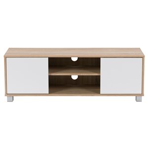 CorLiving Hollywood Brown/White TV Stand for TVs up to 55-in