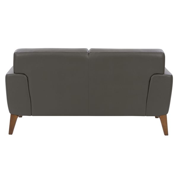 CorLiving London Modern Grey Faux Leather Loveseat