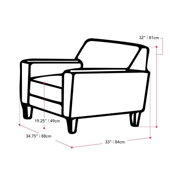Corliving Ari Modern Beige Polyester Accent Chair