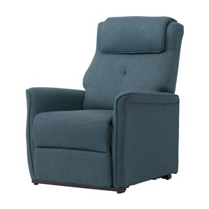 CorLiving Ashley Blue Fabric Upholstered Power Lift Recliner