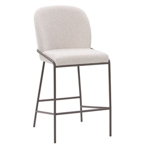 CorLiving Blakeley Light Grey Bar Height (27-in to 35-in) Upholstered Bar Stool