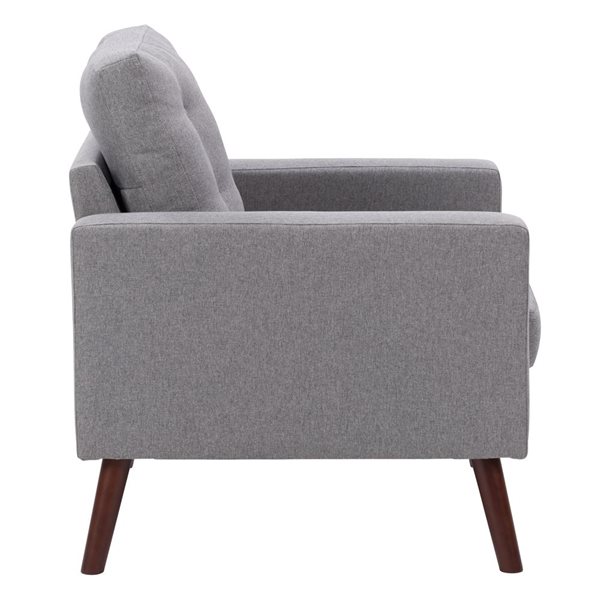 Corliving Elewood Midcentury Grey Polyester Accent Chair