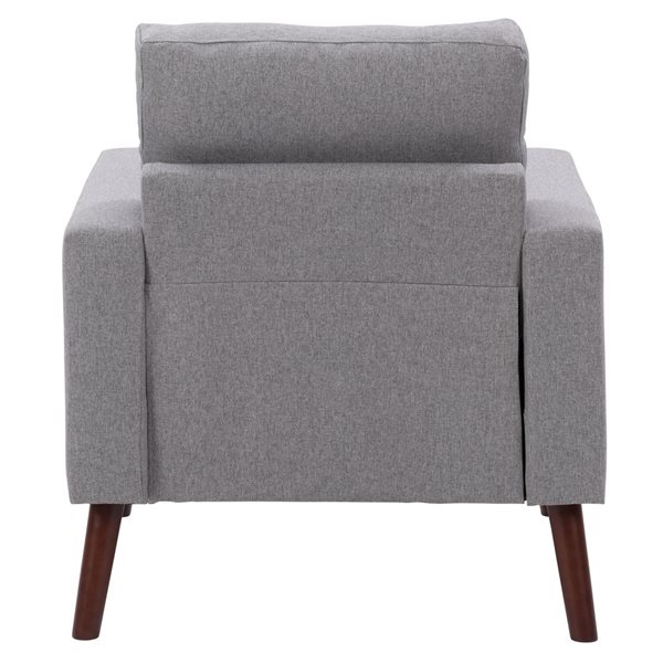 Corliving Elewood Midcentury Grey Polyester Accent Chair