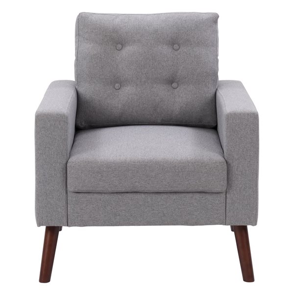 Corliving Elewood Midcentury Grey Polyester Accent Chair