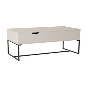 Table basse avec plateau semi-relevable en composite vieilli blanc Hayden par CorLiving de 47 po