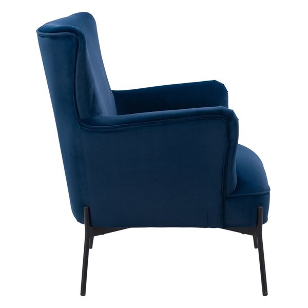 Corliving Elewood Modern Blue Polyester Wingback Chair