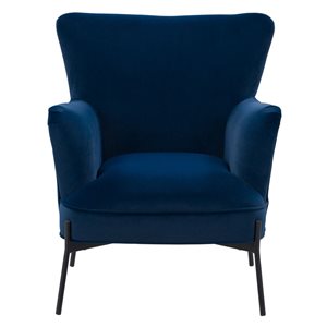 Corliving Elewood Modern Blue Polyester Wingback Chair