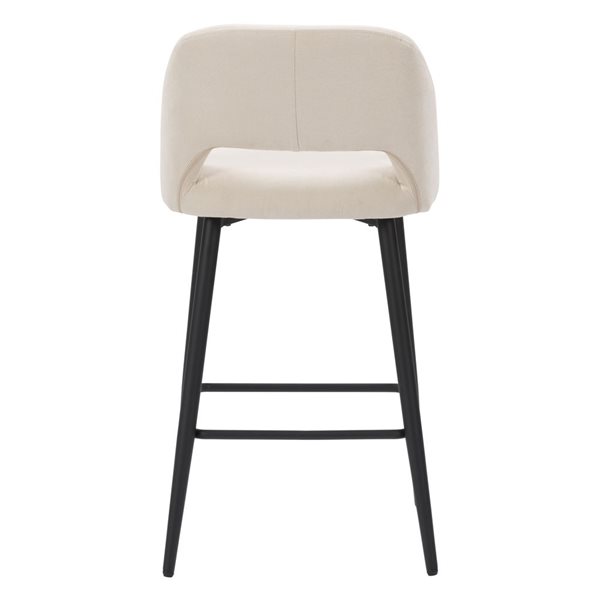 CorLiving Talia Cream Bar Height (27-in to 35-in) Upholstered Bar Stool - Set of 2