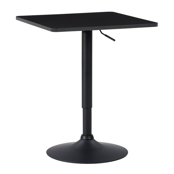 Table ajustable carrée en composite noir par CorLiving avec base