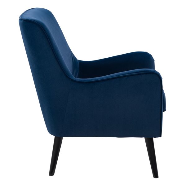 Fauteuil d'appoint moderne en polyester Elewood par CorLiving, bleu foncé