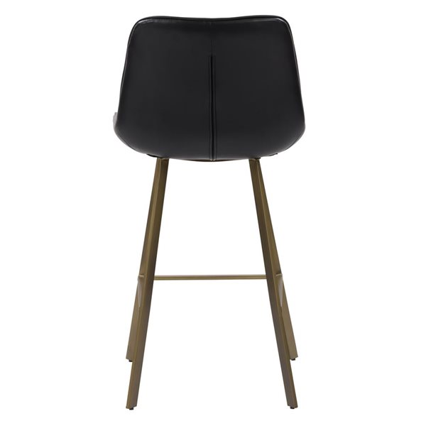 CorLiving Christoff Black Bar Height (27-in to 35-in) Upholstered Bar Stool - Set of 2