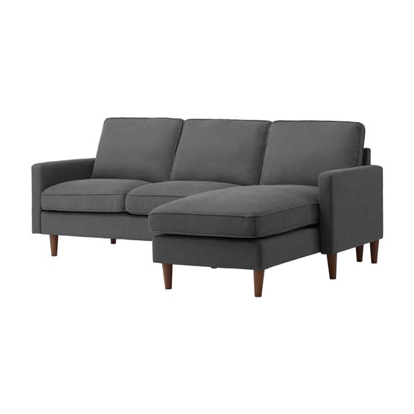 CorLiving Lena Modern Grey Polyester Sectional Sofa