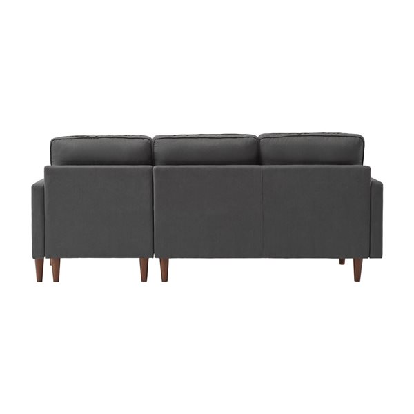 CorLiving Lena Modern Grey Polyester Sectional Sofa