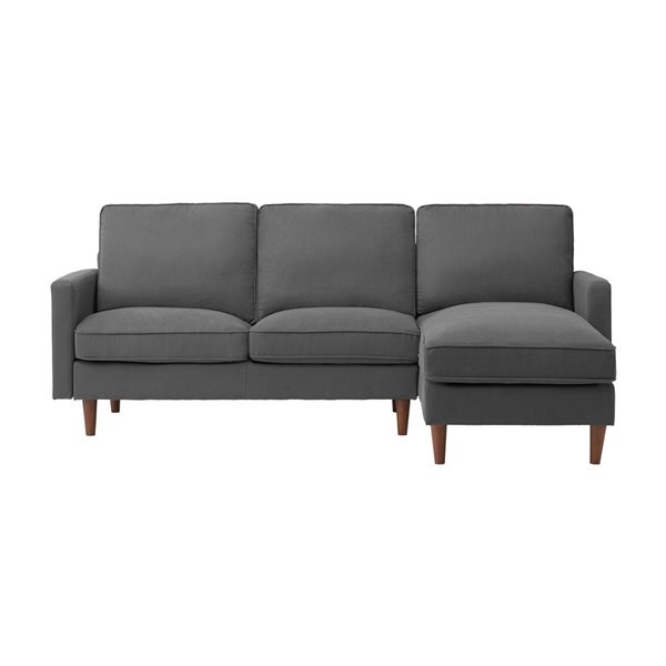 CorLiving Lena Modern Grey Polyester Sectional Sofa