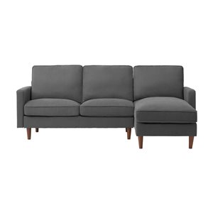 CorLiving Lena Modern Grey Polyester Sectional Sofa