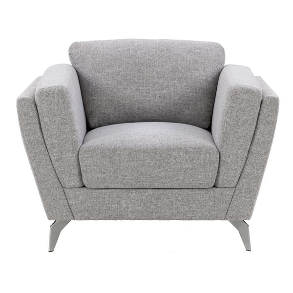 Corliving Lansing Modern Light Grey Polyester Accent Chair