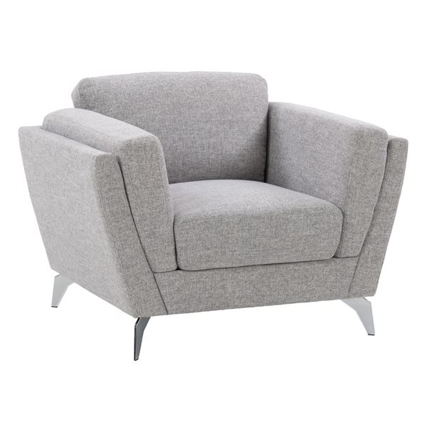 Corliving Lansing Modern Light Grey Polyester Accent Chair