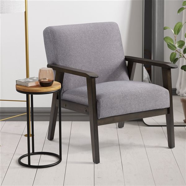 Fauteuil d'appoint moderne en polyester Greyson par CorLiving, gris clair