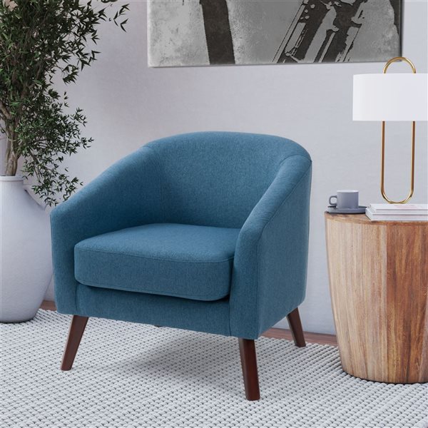 Corliving Elewood Modern Blue Polyester Club Chair