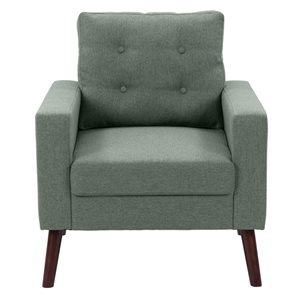 Fauteuil d'appoint du milieu du siècle en polyester Elewood par CorLiving, vert