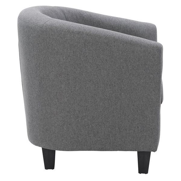 Fauteuil club moderne en polyester Elewood par CorLiving, gris