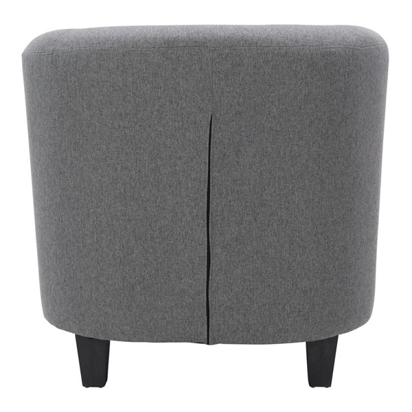 Fauteuil club moderne en polyester Elewood par CorLiving, gris