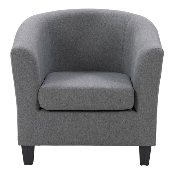 Fauteuil club moderne en polyester Elewood par CorLiving, gris