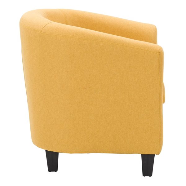 Fauteuil club moderne en polyester Elewood par CorLiving, jaune