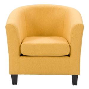 Fauteuil club moderne en polyester Elewood par CorLiving, jaune