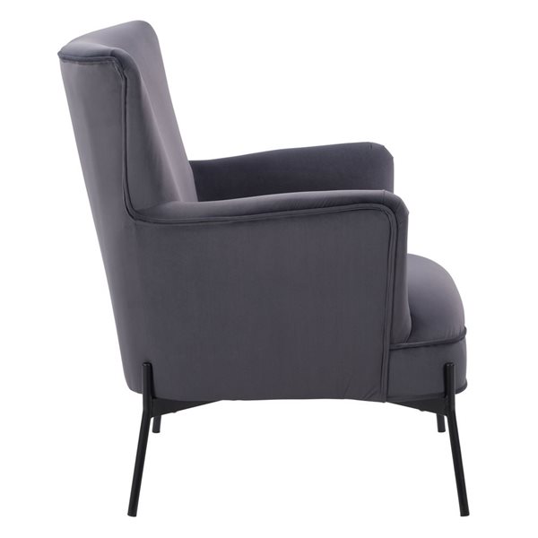 Corliving Elewood Modern Grey Polyester Wingback Chair