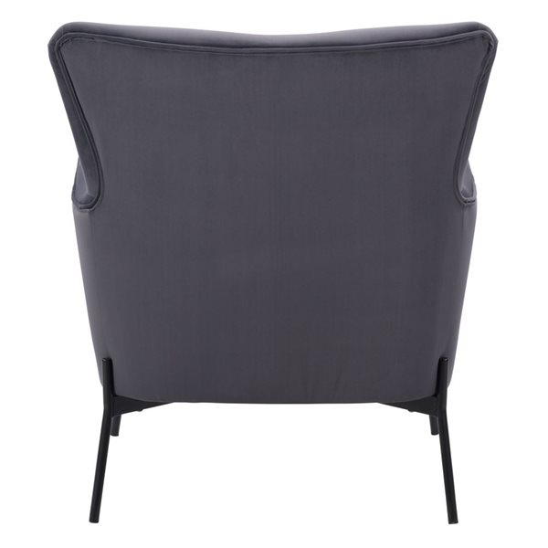 Corliving Elewood Modern Grey Polyester Wingback Chair