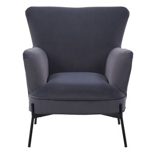 Corliving Elewood Modern Grey Polyester Wingback Chair