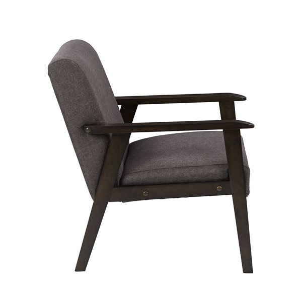 Fauteuil d'appoint moderne en polyester Greyson par CorLiving, brun charbon