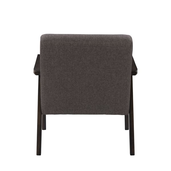 Fauteuil d'appoint moderne en polyester Greyson par CorLiving, brun charbon