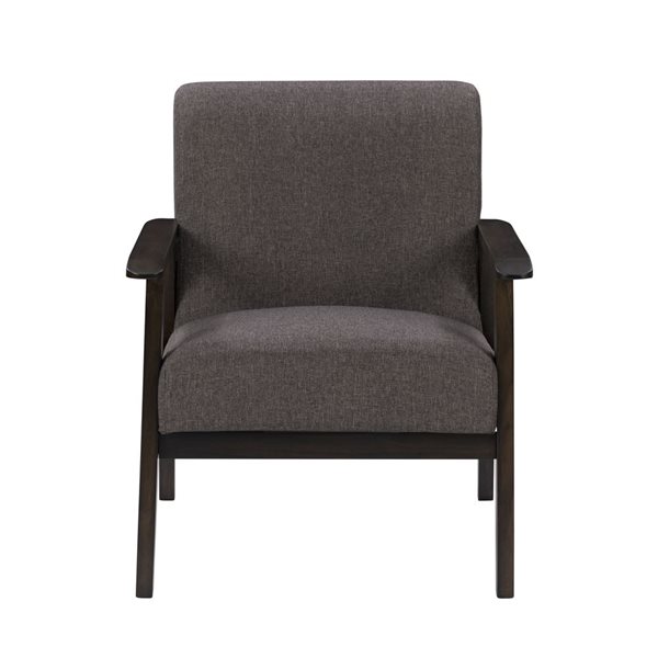 Fauteuil d'appoint moderne en polyester Greyson par CorLiving, brun charbon