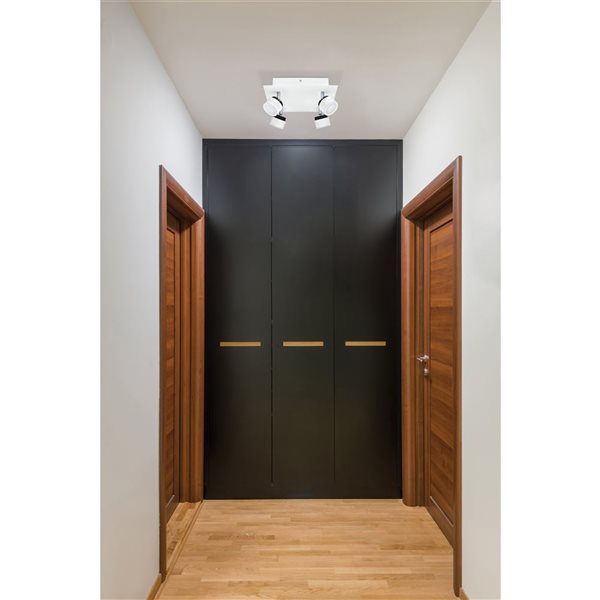 EGLO Armento 10.25-in 4-Light White LED Flush Mount Track Light