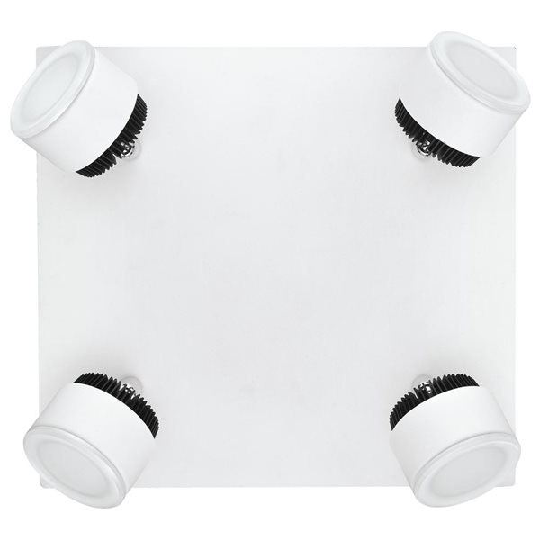 EGLO Armento 10.25-in 4-Light White LED Flush Mount Track Light