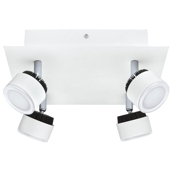 EGLO Armento 10.25-in 4-Light White LED Flush Mount Track Light 200895A ...