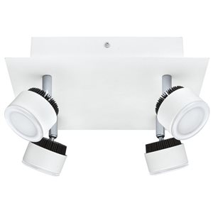 EGLO Armento 10.25-in 4-Light White LED Flush Mount Track Light