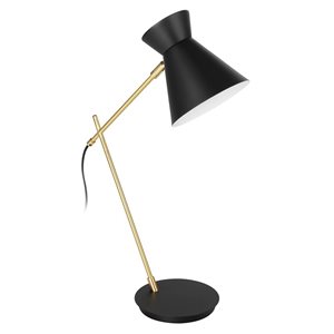 EGLO Amezaga 22.5-in Black and Brushed Brass Table Lamp