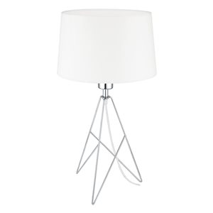 Lampe de table en chrome avec abat-jour en tissu blanc Camporale par EGLO de 22 po