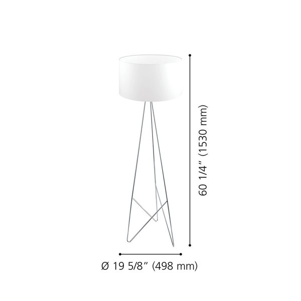 EGLO Camporale 60.25-in Chrome Shaded Floor Lamp