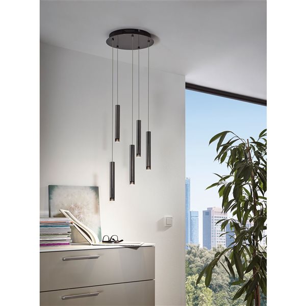 EGLO Raparo 5-Light Black Nickel LED Pendant Light