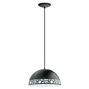 EGLO Savignano 15-in 1-Light Matte Black Pendant Light