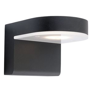 EGLO Jalon 4.38-in 1-Light Matte Black LED Outdoor Wall Light with Satin Glass Shade