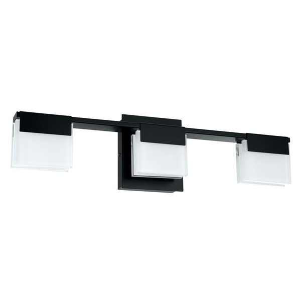 Luminaire pour meuble-lavabo noir mat à 3 lumières Vente par EGLO de 21,25 po