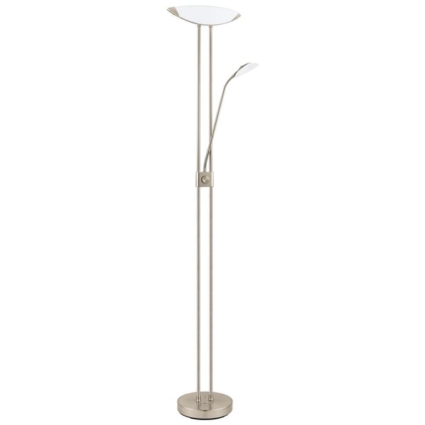 EGLO Baya 1 70.88-in Matte Nickel Floor Lamp with Reading Light