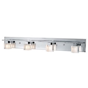 Luminaire pour meuble-lavabo en chrome à 4 lumières Tanga par EGLO de 34,63 po